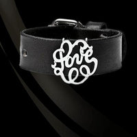 Leather and Lace Name Bracelet