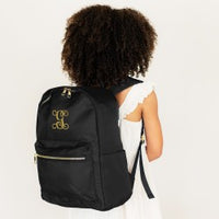 Monogrammed Black Backpack