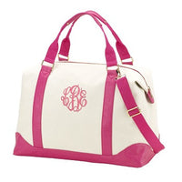 Monogramed Hot Pink Canvas Weekender
