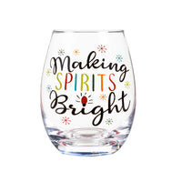 Making Spirits Bright Stemless Wine Glass
