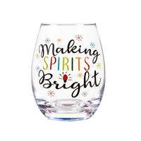 Making Spirits Bright Stemless Wine Glass