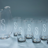 Monogrammed Opera Pitcher & Glass Set