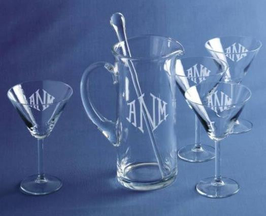 Monogrammed Martini Set