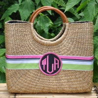 Monogrammed Becky Basket Handbag (Medium)
