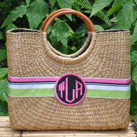 Monogrammed Becky Basket Handbag (Medium)