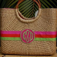 Monogrammed Becky Basket Handbag