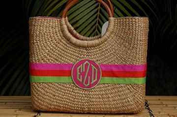 Monogrammed Becky Basket Handbag