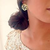 14k Gold Cheshire Handcut Monogram Post Earrings
