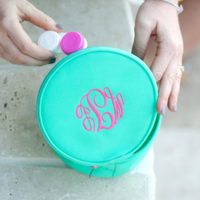 Monogrammed Round Jewelry Case