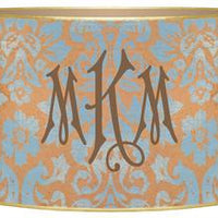 Copper & Blue Damask Letter Box