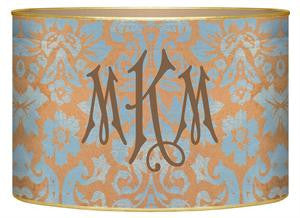 Copper & Blue Damask Letter Box