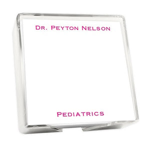 Bellmore Memo Square - White with holder