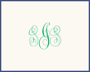 London Monogram Raised Ink Folded Notes