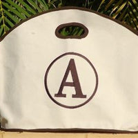 Monogrammed Brown Trim Canvas GG Tote