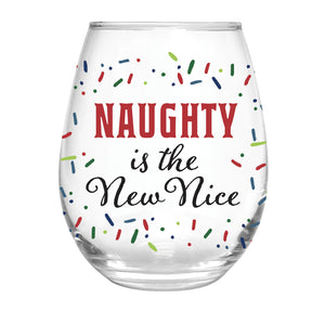 Naughty is the New Nice Stemless Wine Glass