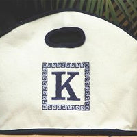 Monogrammed Navy Trim Canvas GG Tote