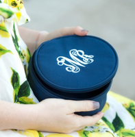 Monogrammed Round Jewelry Case
