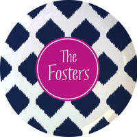 Navy Ikat 10" Melamine Plate