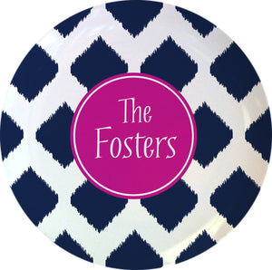 Navy Ikat 10" Melamine Plate