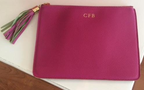 Personalized Full Grain Leather Clutch