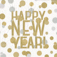 Happy New Year Confetti Cocktail Napkin
