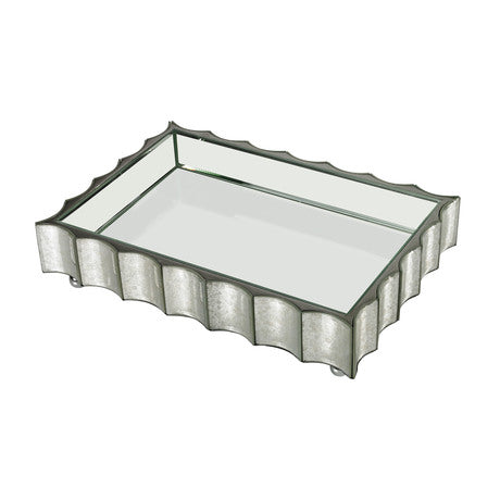 Scalloped Edge Mirror Tray
