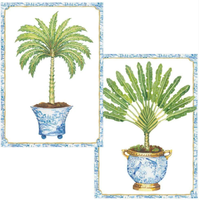 Monogrammed Potted Palm Folded Notes