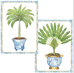 Monogrammed Potted Palm Folded Notes