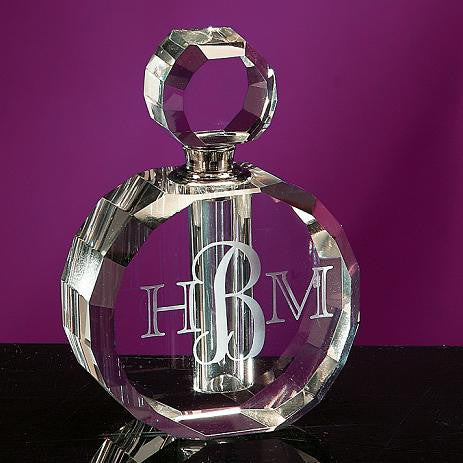 Monogrammed Crystal Perfume Bottle