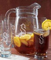 Monogrammed Retro Pitcher Set
