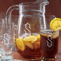 Monogrammed Retro Pitcher Set