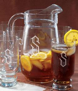 Monogrammed Retro Pitcher Set