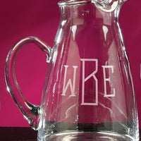 Monogrammed Crystal Tower Pitcher