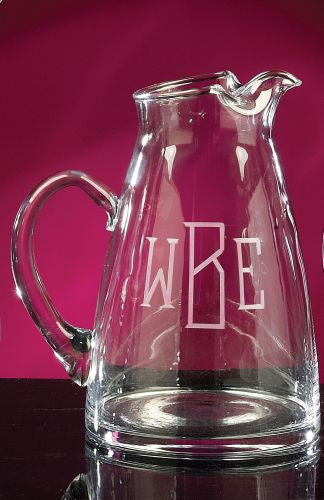 Monogrammed Crystal Tower Pitcher