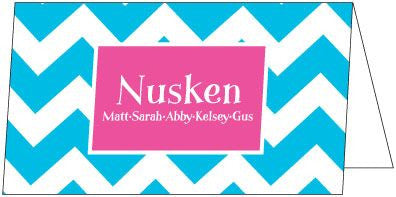 Zig Zag Blue Folded Enclosure Card