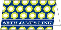 Mod Dot Navy and Lime Green Folded Enclosure Card
