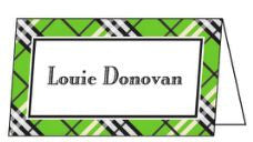 Plaid Lime Green Folded Enclosure Card