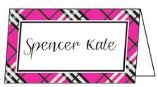 Plaid Hot Pink Folded Enclosure Card