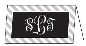 Diagonal Stripe Black and Gray Folded Enclosure Card