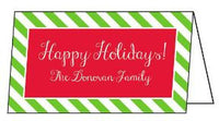 Diagonal Stripe Red and Green Folded Enclosure Card