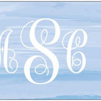Watercolor Blue Folded Enclosure Card