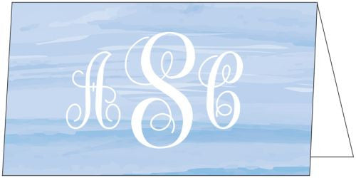 Watercolor Blue Folded Enclosure Card