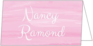 Watercolor Pink Folded Enclosure Card