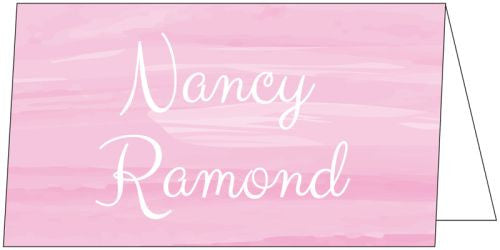 Watercolor Pink Folded Enclosure Card