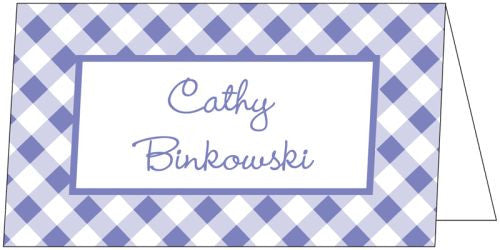 Gingham Purple Folded Enclosure Card