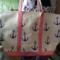 Monogrammed Pink Anchor Classic Tote