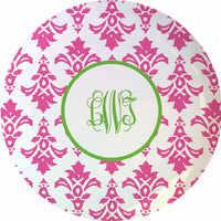 Pink Damask 10" Melamine Plate
