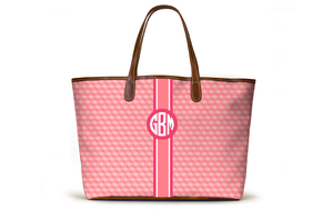 Monogrammed St Anne Tote - Pink Geometric