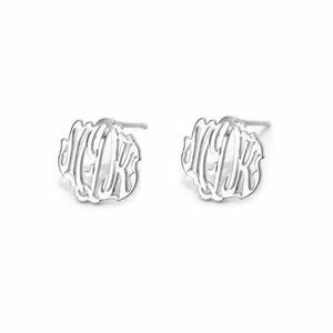 14k Gold Cheshire Handcut Monogram Post Earrings