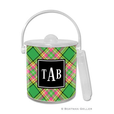 Preppy Plaid Lucite Ice Bucket